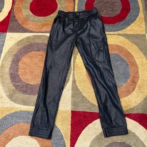 Aritzia Wildfred Free Kadina Black Vegan Leather Joggers Jogger Pants Small
